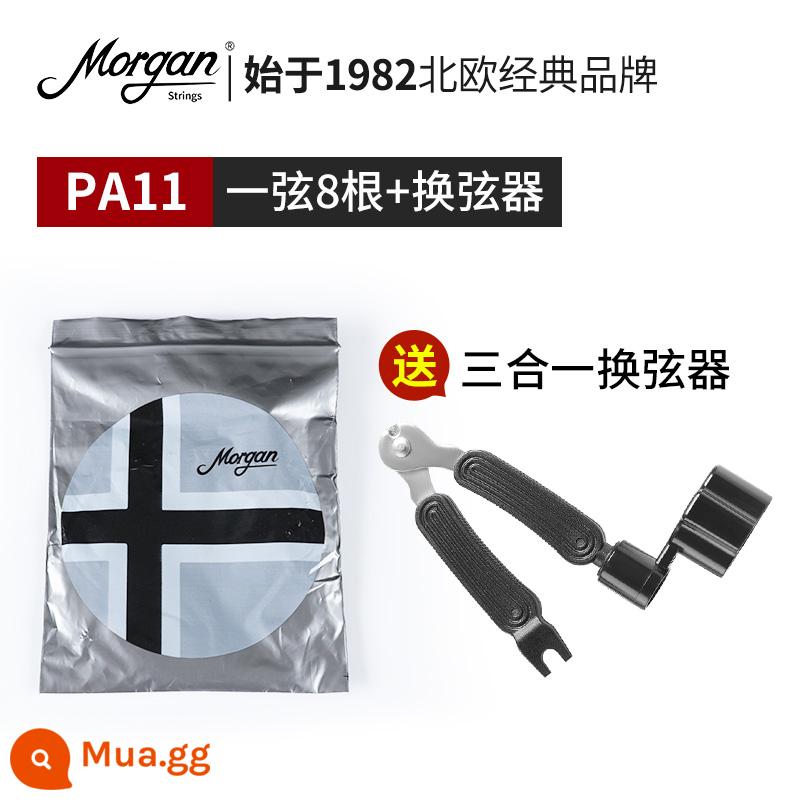 Dây đàn guitar Morgan bộ 6 dây dân gian guitar điện cổ điển trọn bộ phụ kiện một dây bọc chống gỉ - PA11 [8 dây 1]