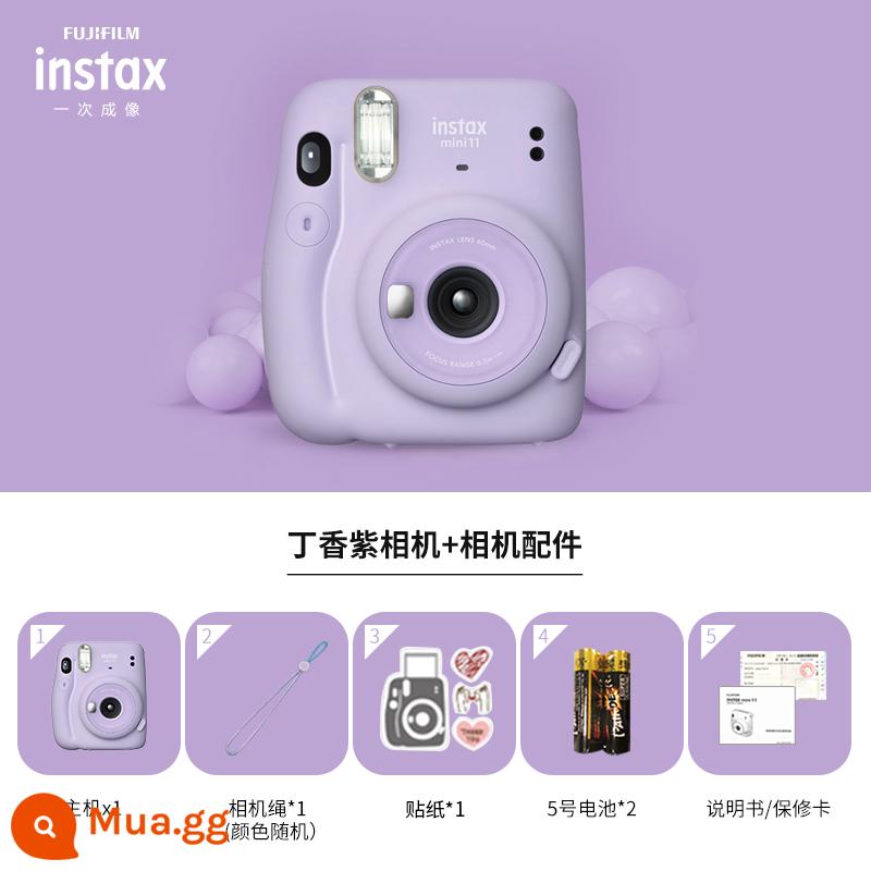 Máy ảnh Fuji Polaroid mini11/9 chụp ảnh một lần quà tặng sinh viên máy ảnh hoạt hình làm đẹp cho trẻ em - Tím mini11 tím