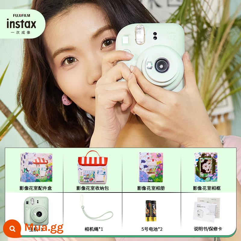 Máy ảnh Fuji Polaroid mini11/9 chụp ảnh một lần quà tặng sinh viên máy ảnh hoạt hình làm đẹp cho trẻ em - mini12 xanh bạc hà