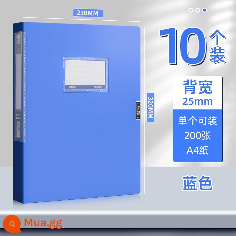 10 cái hộp hồ sơ nhựa Chenguang A4 hộp đựng hồ sơ hộp đựng hồ sơ hộp chứng từ tài chính hộp hồ sơ cán bộ nhân sự hộp thông tin xây dựng đảng hộp đựng hồ sơ hộp đựng chứng chỉ bộ sưu tập giấy chứng nhận sổ sách vật tư văn phòng - [Có thể gập lại | Tiết kiệm không gian] 10 miếng/màu xanh đậm/2,5cm