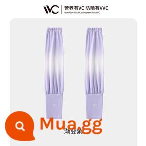 VVC kem chống nắng mùa hè băng tay chống tia cực tím nữ băng lụa mỏng tay bảo vệ cánh tay khi lái xe che nắng thời trang nam - Màu tím gradient (rạng rỡ)