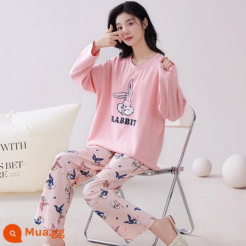 Bộ Đồ Ngủ Nữ Xuân Thu Dài Tay Cotton Nguyên Chất 2023 Mới Dễ Thương Cho Bé Gái Mùa Hè Mỏng Phong Cách Mặc Ở Nhà - 71011