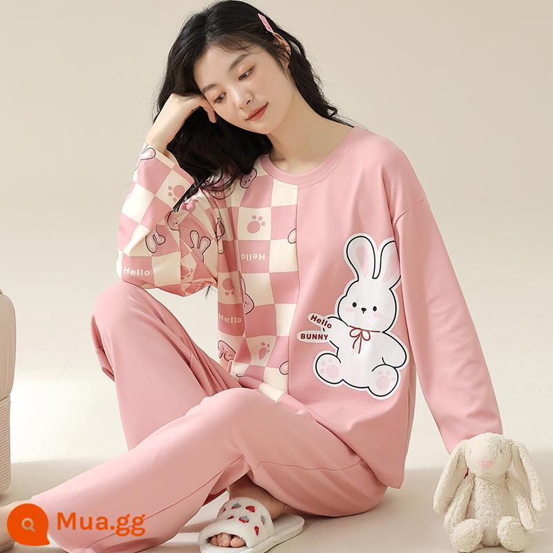 Bộ Đồ Ngủ Nữ Xuân Thu Dài Tay Cotton Nguyên Chất 2023 Mới Dễ Thương Cho Bé Gái Mùa Hè Mỏng Phong Cách Mặc Ở Nhà - 23712