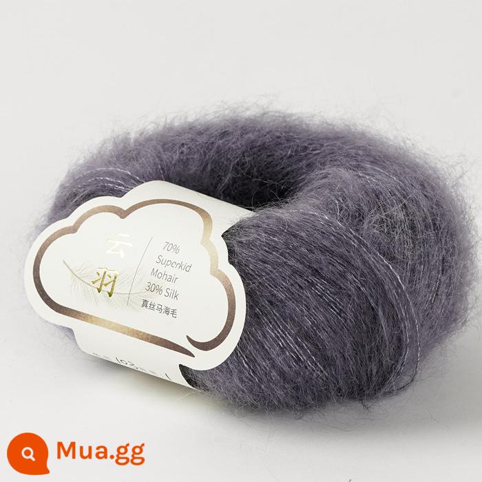 [Yunyu] lụa mohair len 70 mohair trẻ Nam Phi 30 sợi len dệt kim thủ công bằng tay - 103 xanh xám