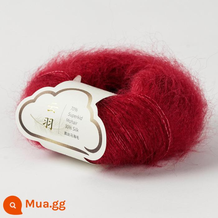 [Yunyu] lụa mohair len 70 mohair trẻ Nam Phi 30 sợi len dệt kim thủ công bằng tay - 109 bông hồng