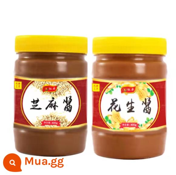 Tương mè, bơ đậu phộng nguyên chất, mè đen thương mại, không chất phụ gia, mì khô nóng, sốt bún, bibimbap, sốt chấm lẩu - 400g mè + 400g bơ đậu phộng