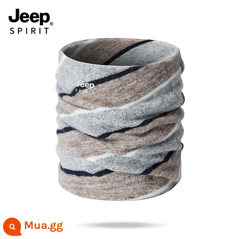 JEEP khăn nhỏ nam mùa đông nam cột sống cổ đi khăn lạnh và ấm ngoài trời xe máy mặt nạ cổ bao - Model A0542 màu trắng cà phê đen-xám rayon