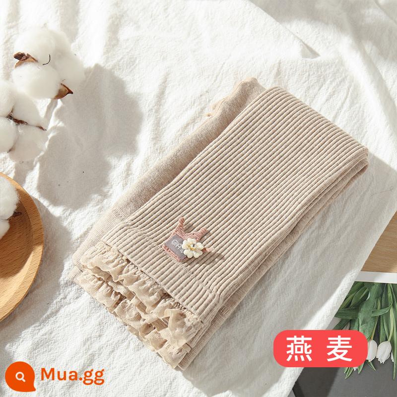 Quần trong trẻ em dành cho bé gái mùa xuân thu đông chất liệu cotton nguyên chất dày vừa phải nhung mỏng dành cho bé gái cộng với quần nhung dày bên ngoài - Yến mạch [quần lót vương miện]