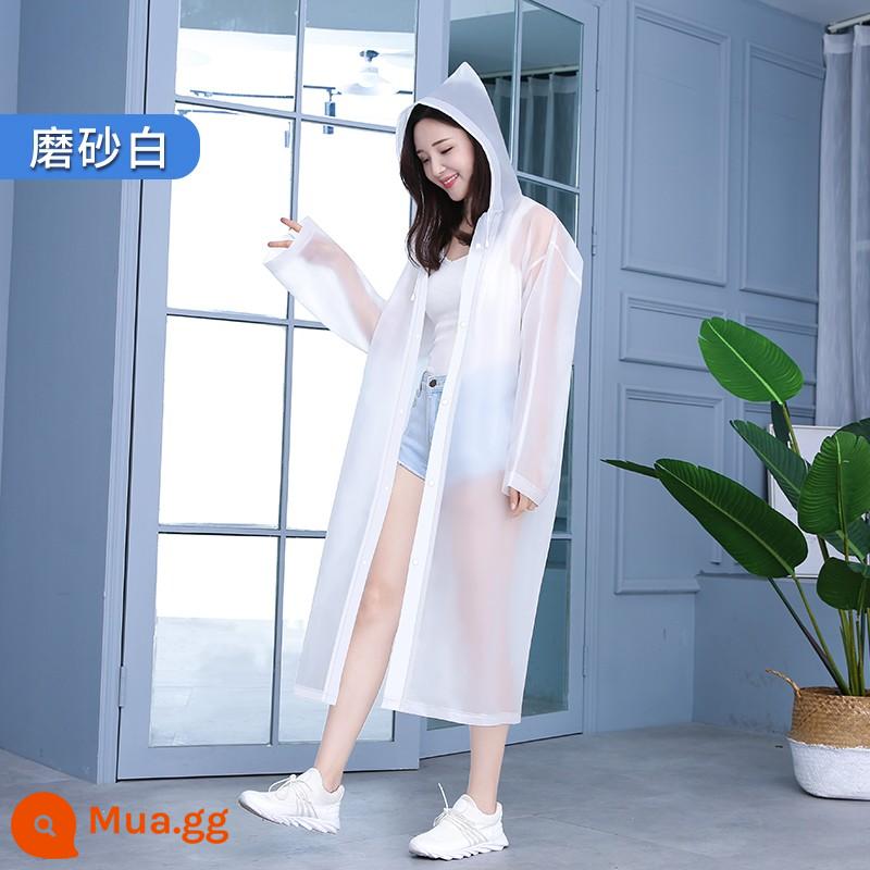 Áo Mưa Thân Dài Chống Bão Nam Nữ Trưởng Thành Dày Đi Mưa Di Động Ngoài Trời Đi Xe Poncho Dùng Một Lần - Màu trắng mờ [5 gói, chất liệu dày hơn được nâng cấp]