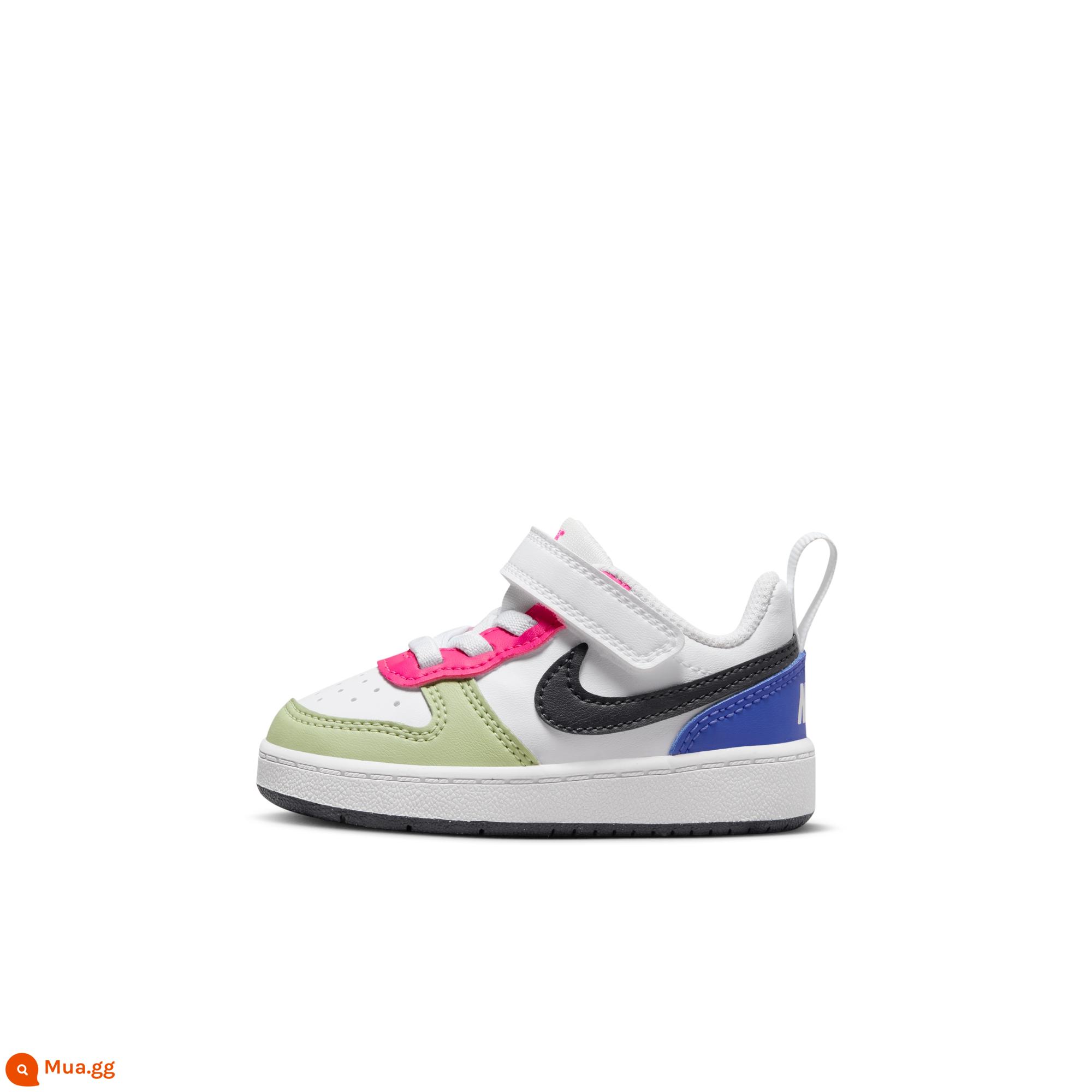 Nike Nike chính thức cho bé trai COURT BOROUGH giày thể thao trẻ em mùa đông giày thể thao cổ thấp DV5458 - 108 trắng/xanh đậm đen/hồng đam mê/xanh lục lam nhạt