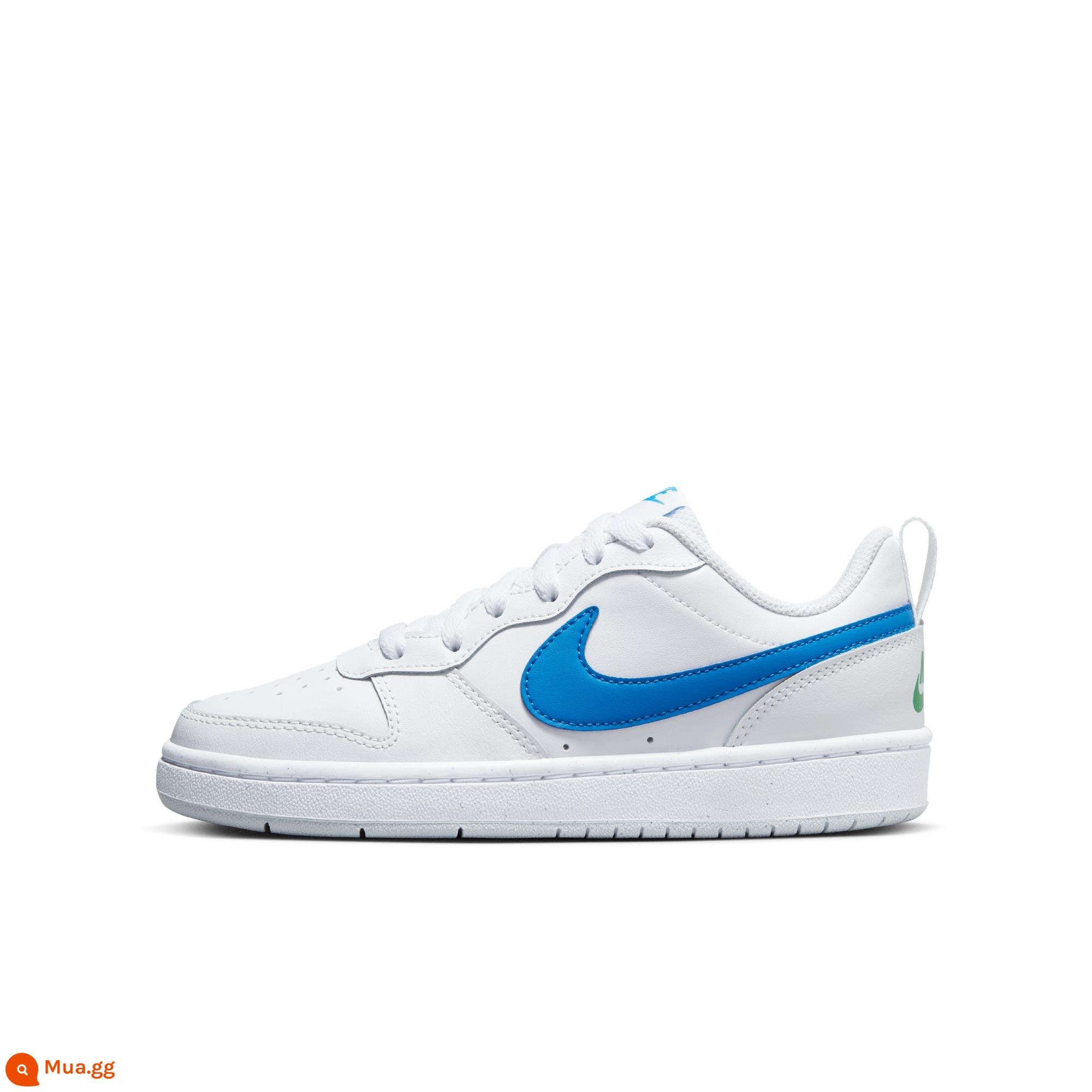 Nike Nike chính thức dành cho trẻ em COURT BOROUGH giày thể thao lớn dành cho trẻ em giày trượt ván đế thấp thoải mái BQ5448 - 123 Trắng/Xanh trong/Vàng bạch kim/Xanh sân vận động