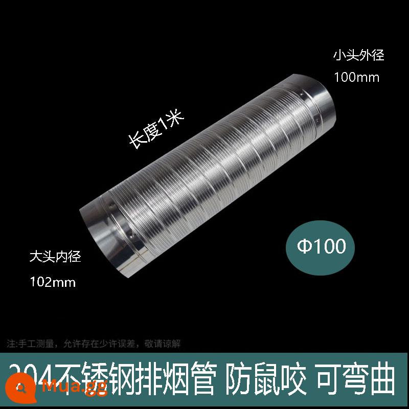 Ống xả ngoài phạm vi ống xả Ống khói inox 304 Ống xả khói kim loại chịu nhiệt độ cao 180 Ống khói cứng chống chuột - Thép không gỉ 100mm*1m có khớp nối lớn nhỏ để lắp ghép