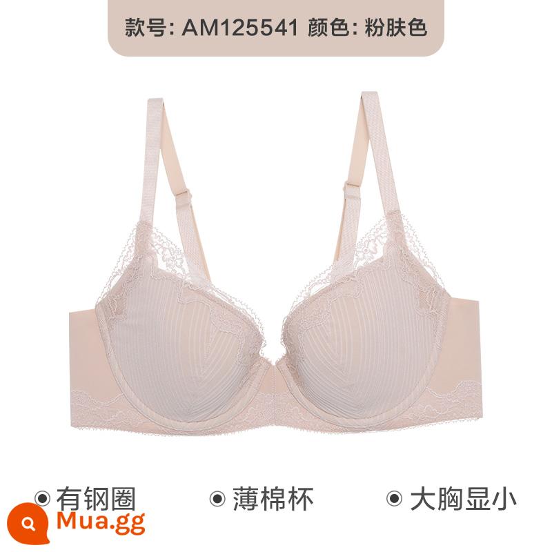 Đồ lót AIMER 21SS Áo ngực lớn khỏa thân của phụ nữ cho thấy áo ngực nâng ngực nhỏ/nhỏ - AM125541-Da hồng-ngực to trông nhỏ hơn