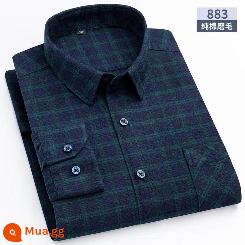 Áo polo Ralph Lauren 100% cotton sơ mi nam dài tay chải sơ mi kẻ sọc cotton giản dị trung niên và trẻ trung Quần áo nam cỡ lớn - R2-883 kẻ sọc xanh hải quân