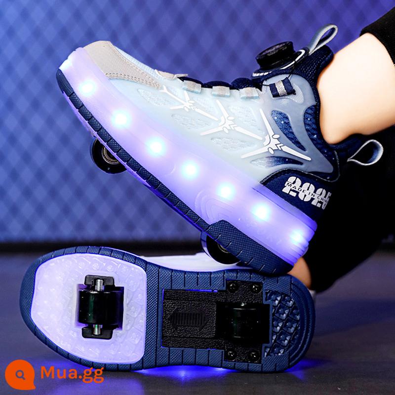 Giày Heelys Cho Bé Trai 2023 Mới Thu Đông Trẻ Em Thể Thao Ròng Rọc Giày Trượt Patin Hai Bánh Học Sinh Nổ Giày Cho Bé Trai - Màu xanh lam [mô hình phù hợp với tất cả]