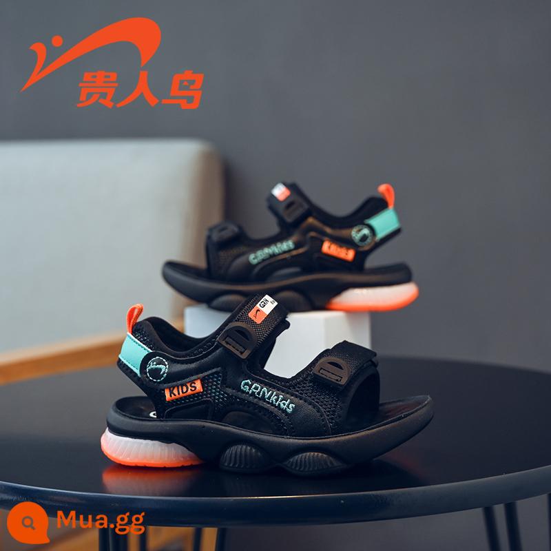 Giày sandal bé trai hình chim cao quý mùa hè kiểu mới dành cho trẻ em cỡ vừa và lớn đế mềm nam giày trẻ em mùa hè 2023 cho bé trai - 2119L đen trăng cam