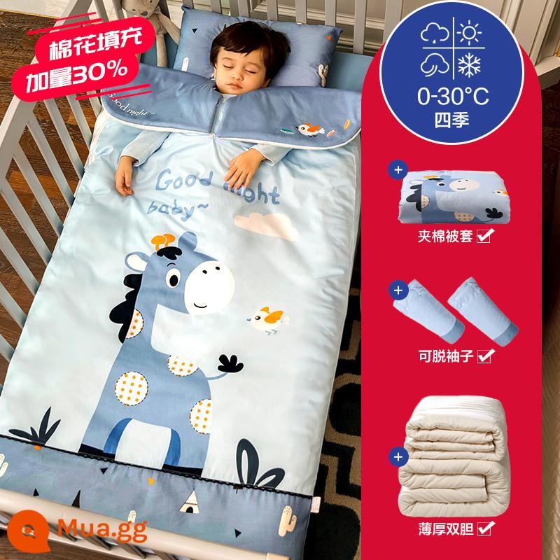 Túi Ngủ Cho Bé Maruya Chăn Chống Đá Mùa Thu Đông Cho Trẻ Em Vào Mùa Đông Cotton Nguyên Chất Nhiệt Độ Không Đổi Túi Ngủ Cho Bé Mùa Thu Đông Chăn Chống Đá - Mật có thể tháo rời của hươu cao cổ [tất cả các mùa 0-28oC mật đôi mỏng và dày]