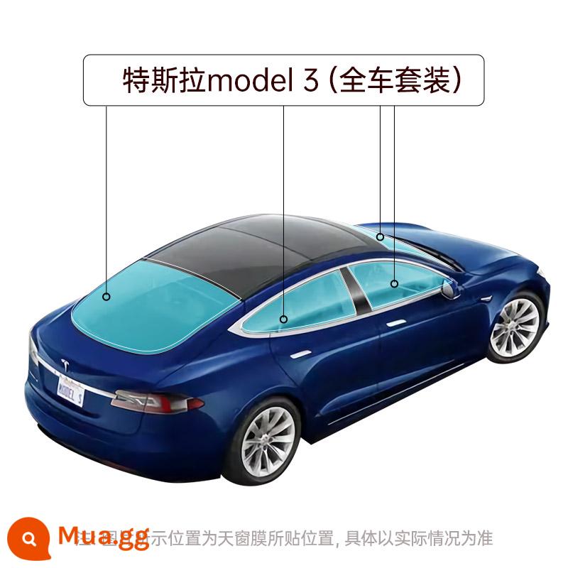 Phim dán xe hơi 3M Tesla model3/y đặc biệt đầy đủ phim cách nhiệt ô tô chống nắng kính cách nhiệt phim dán cửa sổ Bạch Kim - Dành riêng cho Tesla- [Sedan Model 3 Zhongyin]