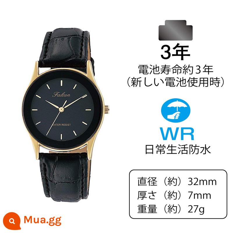 Đồng hồ CITIZEN Falcon Q&Q Falcon QB38-304 học sinh thi chống nước đơn giản phù hợp mọi lứa tuổi - Vành vàng đen nam QA36-102