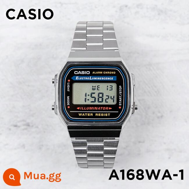 Đồng hồ Casio nam CASIO AE-1200WHD-1A dây thép retro đồng hồ điện tử học sinh chống nước đa năng - A168WA-1 mặt đen bạc đi kèm film