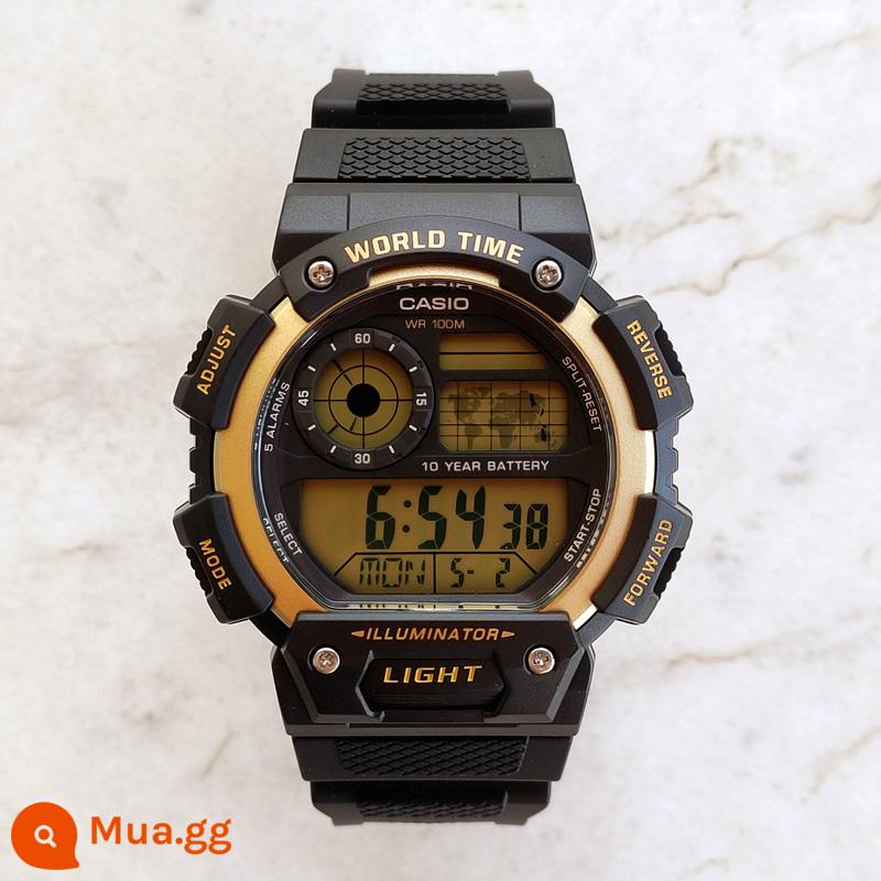 Đồng hồ Casio CASIO AE-1200WH-1C đồng hồ điện tử nhựa sinh viên thể thao chống thấm nước phong cách cổ điển đa chức năng - AE-1400WH-9A chữ vàng đen đường kính ngoài 48,4MM đi kèm phim