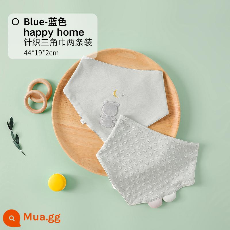 gb bé ngoan khăn tam giác khăn nước bọt khăn yếm cotton trẻ em khăn tam giác hai gói - chú chuột hạnh phúc màu xanh