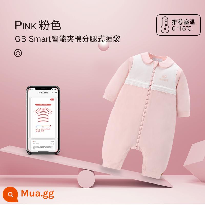 Túi ngủ chống đá chần bông thông minh GB SMART ONE*40G - Chân xẻ hồng