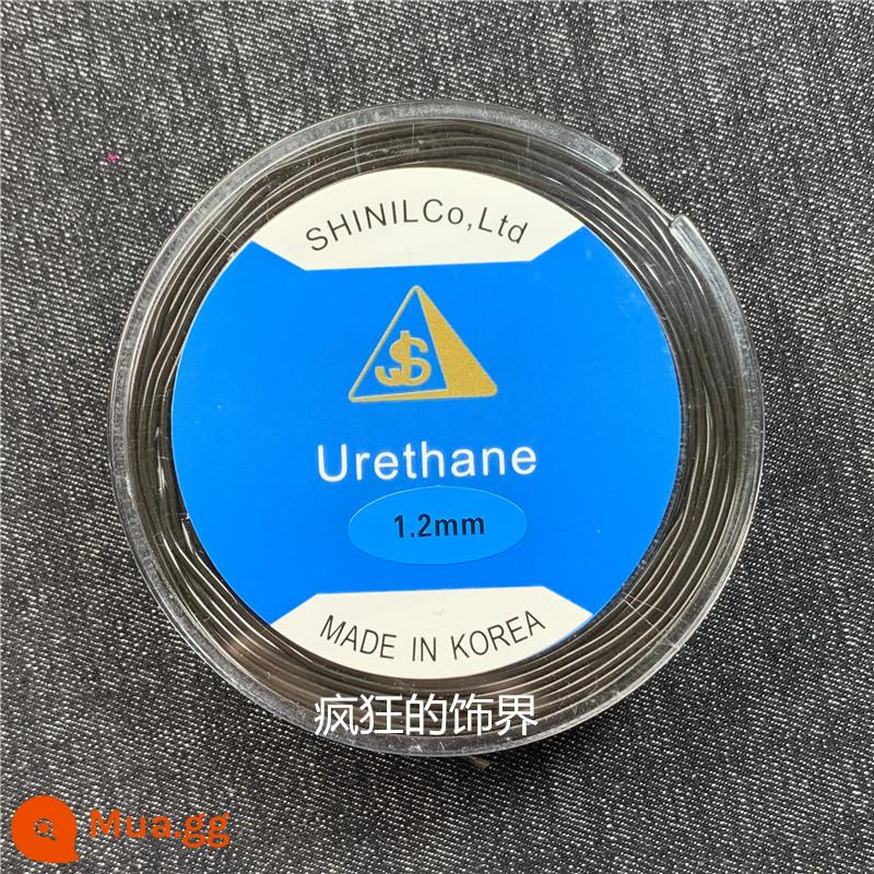 Hàn Quốc nhập khẩu dây gân bò tròn dây thun còng tay dây thun trong suốt đeo hạt và dây pha lê chắc chắn, chống mài mòn - Màu nâu 1,2mm, khoảng 20 mét mỗi đĩa, chì móc miễn phí