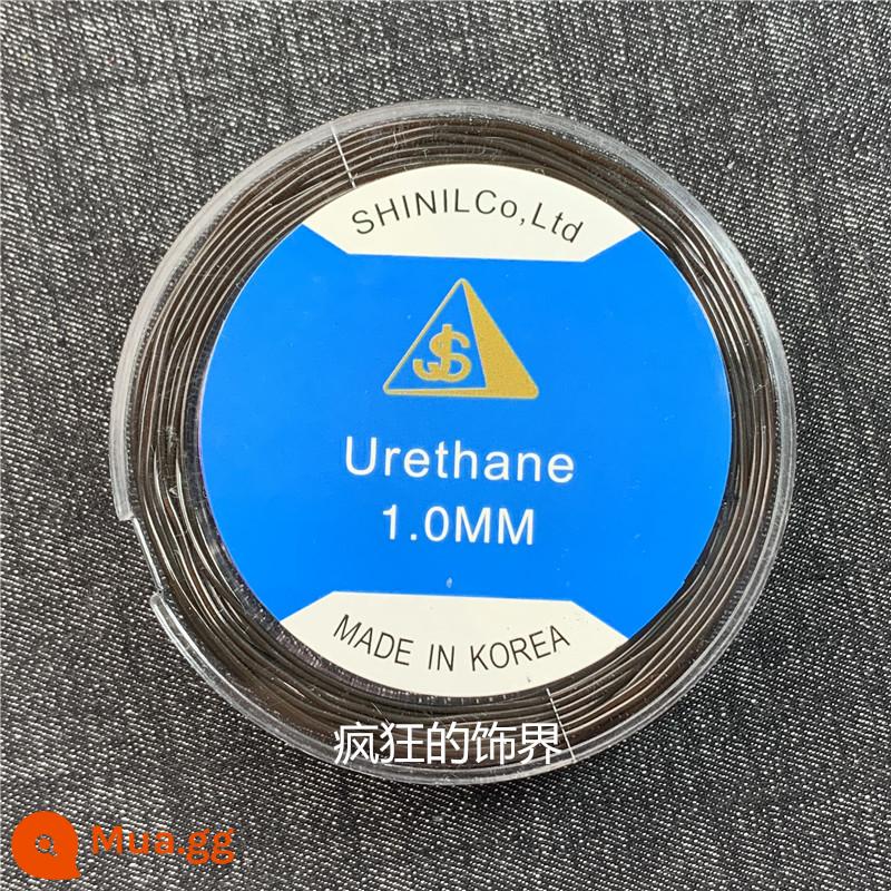 Hàn Quốc nhập khẩu dây gân bò tròn dây thun còng tay dây thun trong suốt đeo hạt và dây pha lê chắc chắn, chống mài mòn - Màu cà phê 1.0mm, 30 mét mỗi đĩa, chì móc miễn phí