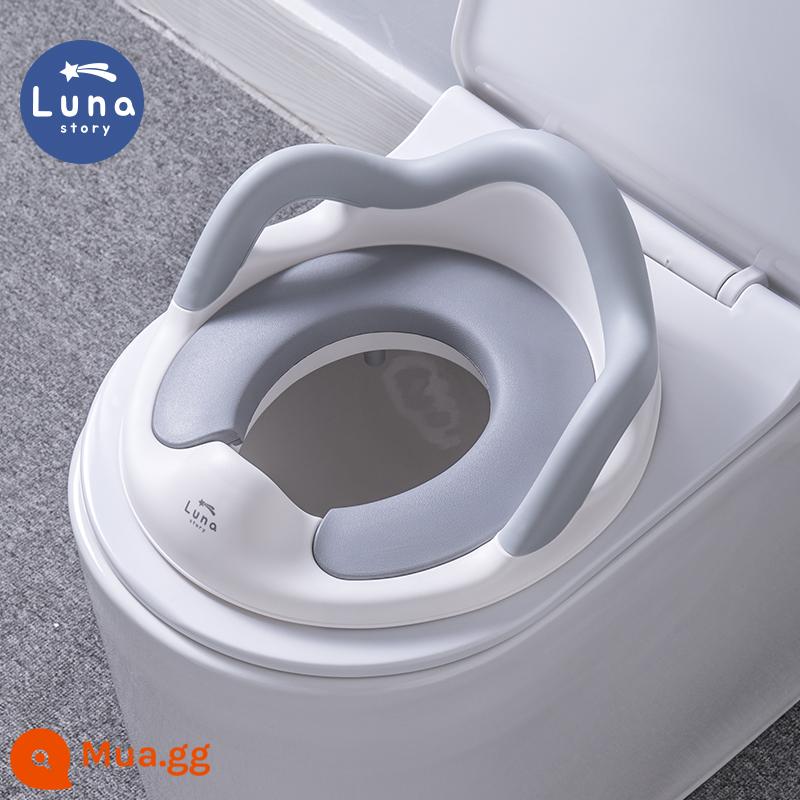 lunastory ghế ngồi toilet cho bé vòng vệ sinh bé trai và bé gái bô tiểu bồn tiểu bồn tiểu công dụng kép - [Li Xiang khuyến nghị] Bệ toilet - Màu xám