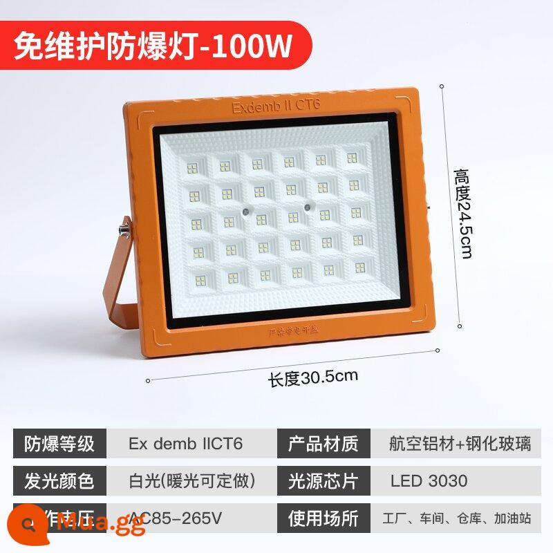 Đèn LED Yaming chống cháy nổ trạm xăng nhà máy hóa chất ngoài trời chống nước tìm kiếm ánh sáng ngoài trời đèn pha siêu sáng đèn pha - Tròn vuông 100 watt-với trường hợp khẩn cấp 2 giờ-bảo hành 5 năm