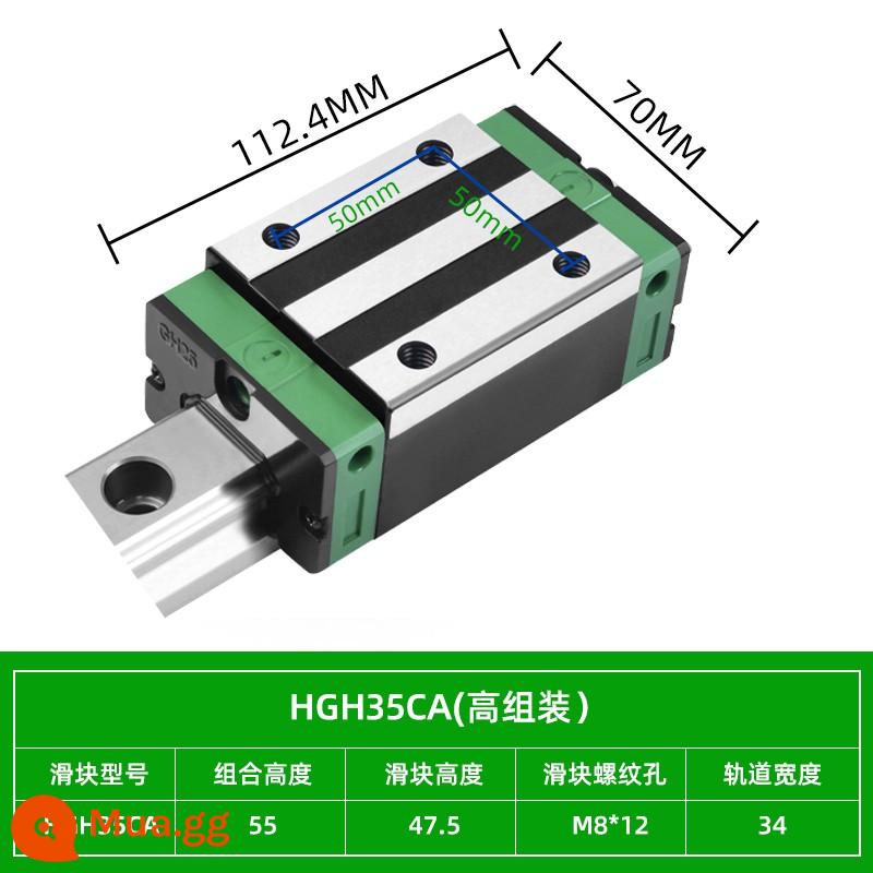 Thanh trượt dẫn hướng tuyến tính HGH EGH CA 15/20/25/30/35/45 mặt bích vuông siêu cứng - Khối lập phương HGH35CA