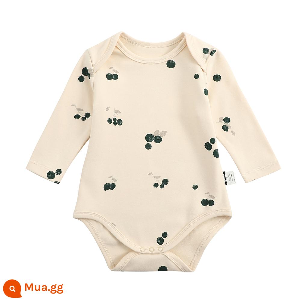 Tinypeople Phong Cách Bắc Âu Mới Cho Bé Cotton Tay Dài Tam Giác Áo Liền Quần Nam Xuân Thu Đáy Jumpsuit Cho Bé - [quả việt quất]