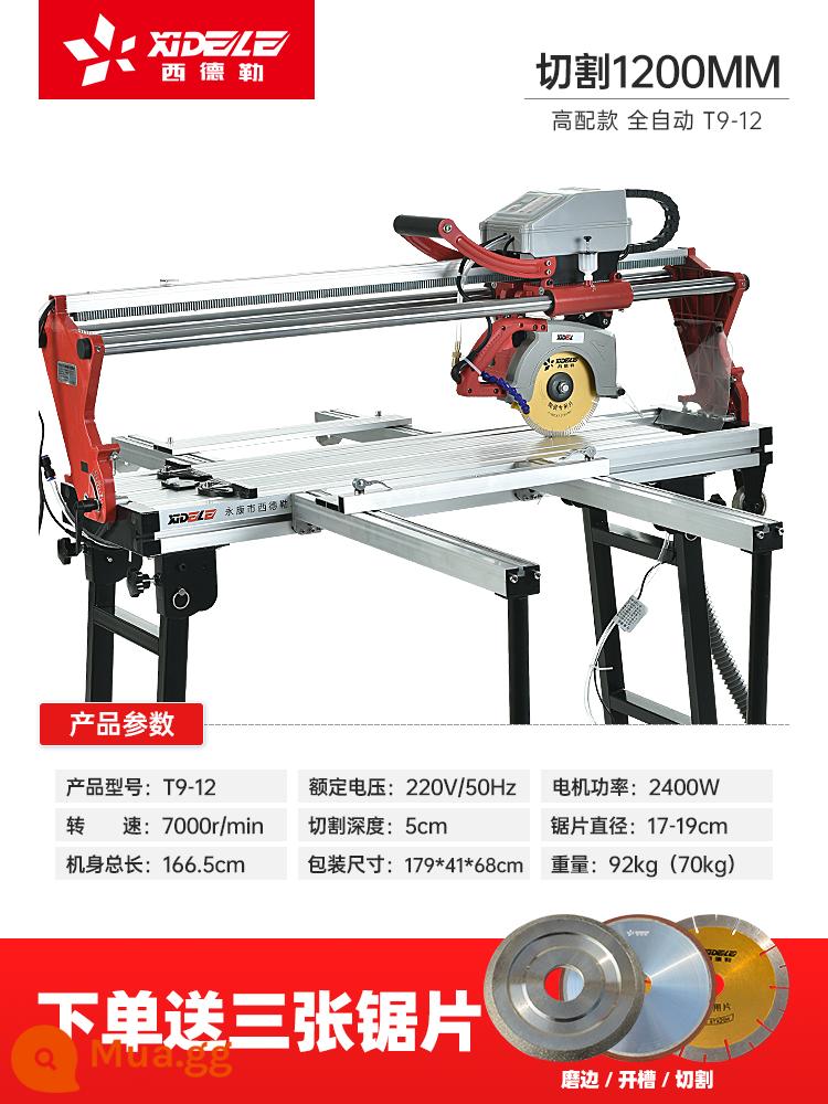 Máy cắt gạch tia nước Sidler hoàn toàn tự động để bàn cắt tạo tác đá tấm đá vát cạnh cắt thẳng Tất cả - T9 hoàn toàn tự động_Cắt gạch dày 5cm 1,2m bằng 3 lưỡi cưa miễn phí