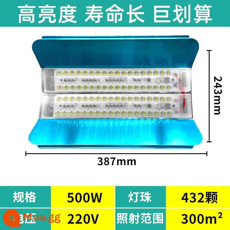 Đèn led vonfram iốt chiếu sáng công trường Đèn năng lượng mặt trời chống nước 1000W đèn công trình xây dựng ngoài trời siêu sáng đèn chiếu ánh sáng mạnh - Ánh sáng trắng ống kính 500w [Mua năm tặng một]