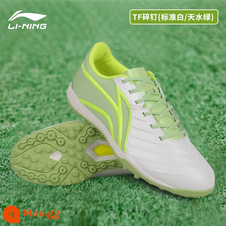 Giày đá bóng Li Ning nam dòng sắt thế hệ thứ hai gãy đinh TF/MG/AG người lớn thi đấu đinh ngắn sân cỏ chuyên nghiệp giày chính hãng - [23 đế ngoài đệm TF da bò mới] ASTT015-1/Tianshui Green