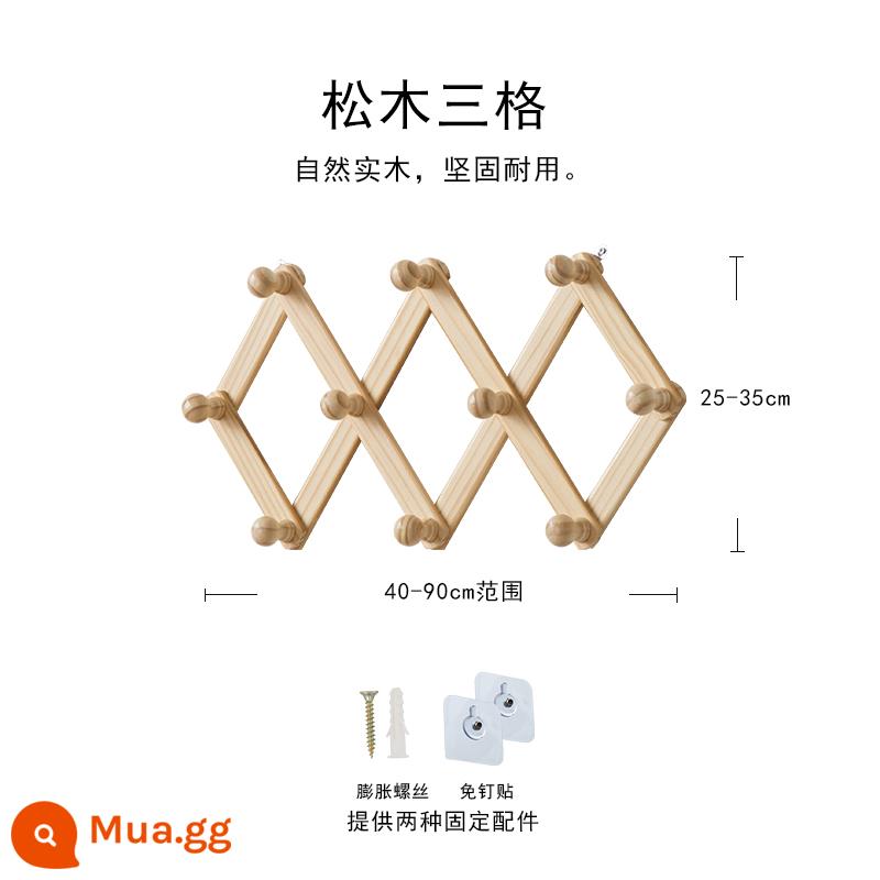 Bắc Âu Gỗ Treo Tường Treo Tường Giá Treo Áo Kính Thiên Văn Giá Treo Áo Giá Rẻ Đấm Cửa Móc Quần Áo Hiên Móc Áo - Móc treo quần áo dạng ống lồng ba ngăn bằng gỗ thông