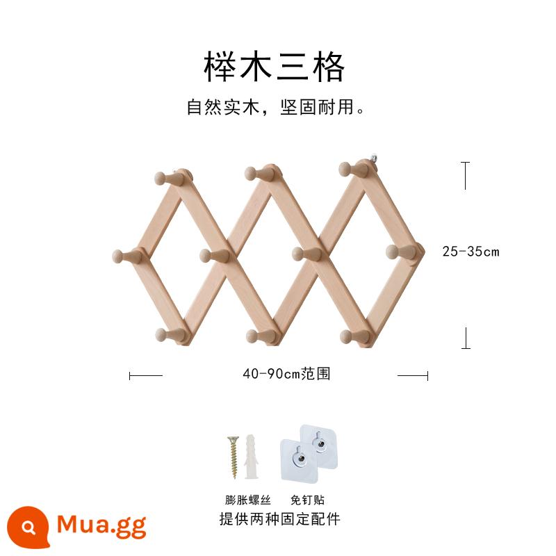 Bắc Âu Gỗ Treo Tường Treo Tường Giá Treo Áo Kính Thiên Văn Giá Treo Áo Giá Rẻ Đấm Cửa Móc Quần Áo Hiên Móc Áo - Móc treo quần áo dạng ống lồng ba ngăn bằng gỗ sồi