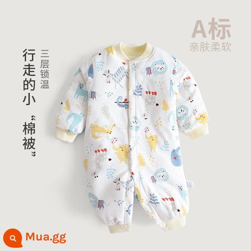 Trẻ sơ sinh mùa đông cotton platcol quần áo Trẻ sơ sinh Full Moon sinh ấm áp mùa đông bông mùa đông Máy chủ ba lớp cotton mỏng hac - Sở Thú (trừ tiền thanh toán)