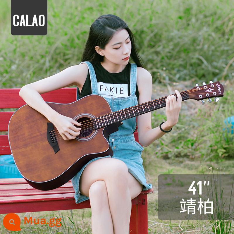 Calleo 41 inch veneer guitar sinh viên nữ nam dân gian acoustic Đàn guitar lưới 40 inch màu đỏ họa tiết cá tính nhạc cụ - [Bảng đơn] Jingbai 41 inch + phụ kiện + bộ chỉnh + hướng dẫn