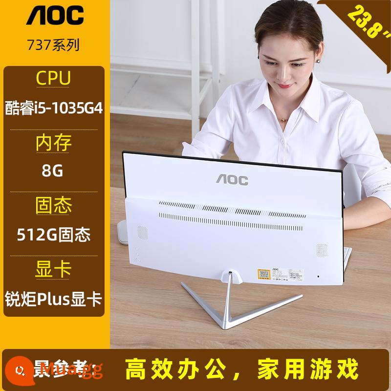 Máy tính đa năng thương hiệu AOC 23,8 inch độ phân giải cao siêu mỏng thế hệ thứ 12 Core i3i5i7 lõi tứ i3i5i7 tám lõi học tập văn phòng tại nhà hỗ trợ máy tính để bàn treo tường trọn bộ 837 series - Core i5-1035G4+8G+512G trạng thái rắn [văn phòng tại nhà] 23,8 inch