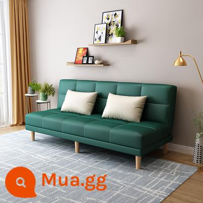 Công nghệ giường sofa vải đôi mục đích có thể gập lại căn hộ nhỏ đơn giản lưới màu đỏ phong cách phòng ngủ nghiên cứu phòng khách ba người cho thuê nhà - Vải kỹ thuật xanh retro (dài 1,8 mét) kèm 2 gối