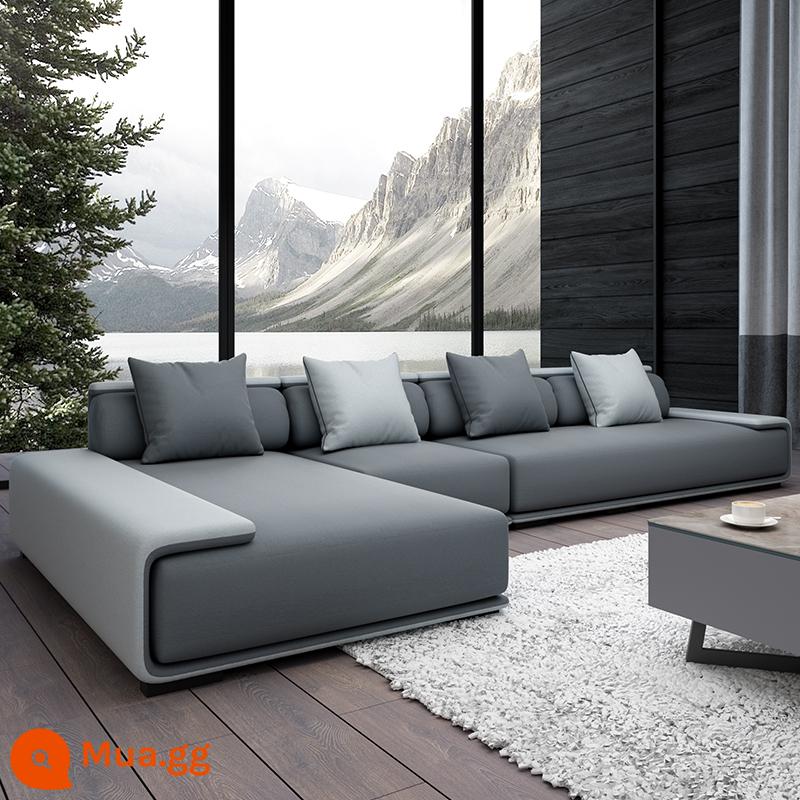 Sofa Vải Bắc Âu Phòng khách lớn và Căn hộ nhỏ có thể được làm sạch và rửa sạch sofa công nghệ tối giản hiện đại - Xám nhạt + xám vừa (cotton và lanh)