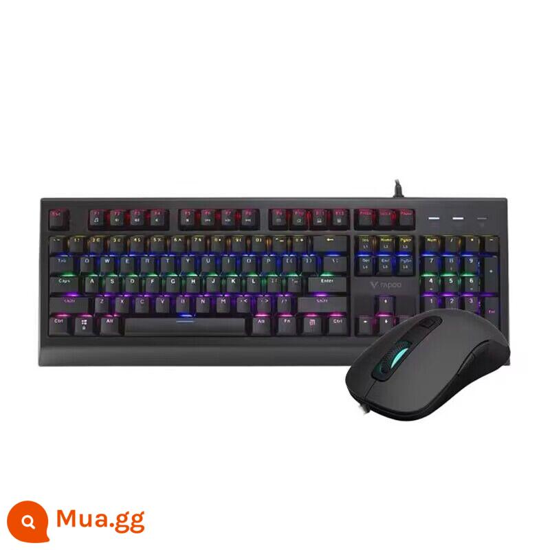 Rapoo V520S cơ xanh trục game chuyên dụng để bàn máy tính xách tay văn phòng có dây bên ngoài lol - Bàn phím cơ V185 green switch + Bộ chuột chơi game có dây V22