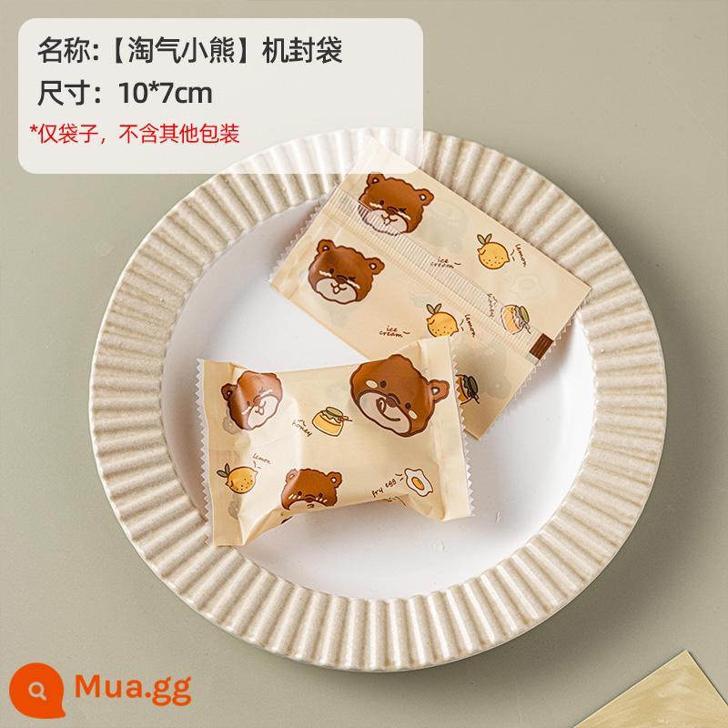 Snowflake sắc nét bao bì túi bánh quy bánh quy bánh quy cá nhân nhỏ bao bì túi sữa táo tàu kẹo dẻo máy niêm phong túi giấy - [Gấu nghịch ngợm] Túi kín bằng máy