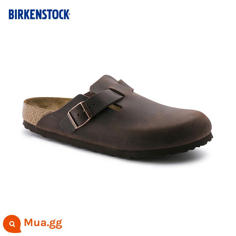 Giày BIRKENSTOCK Baotou áo khoác ngoài dép nam nữ cùng kiểu dáng dép Boston series - Havana phiên bản hẹp 0860133