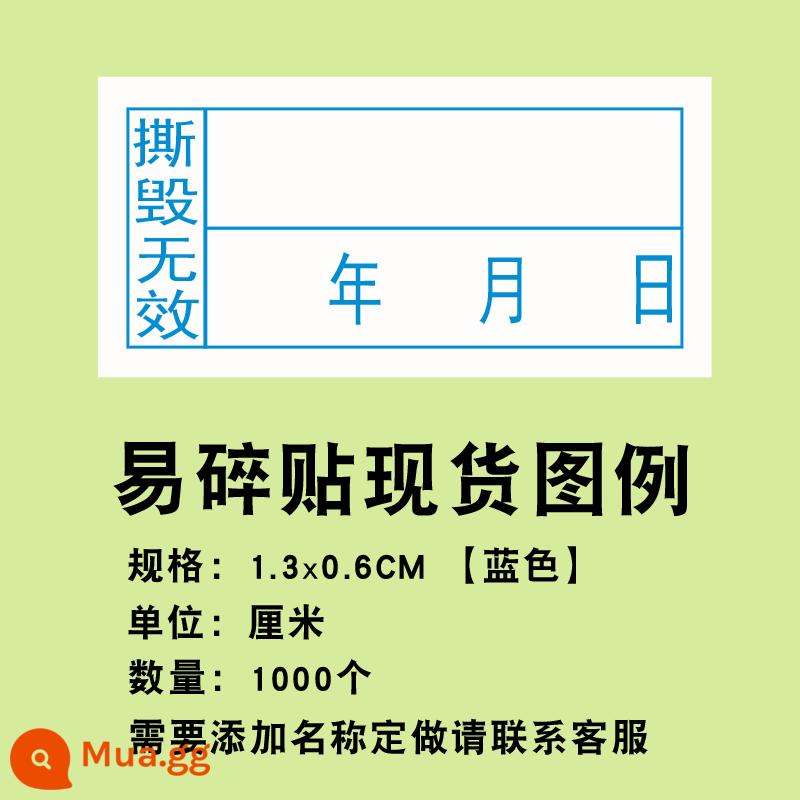 Xé các sản phẩm điện tử không hợp lệ và dễ dàng -to -crush Dayer Chất dán điện tử tùy chỉnh Nhãn chống keo không có keo tùy chỉnh giao hàng miễn phí vận chuyển miễn phí - Nhãn trống màu xanh tại chỗ 13*6 mm (1000 miếng)