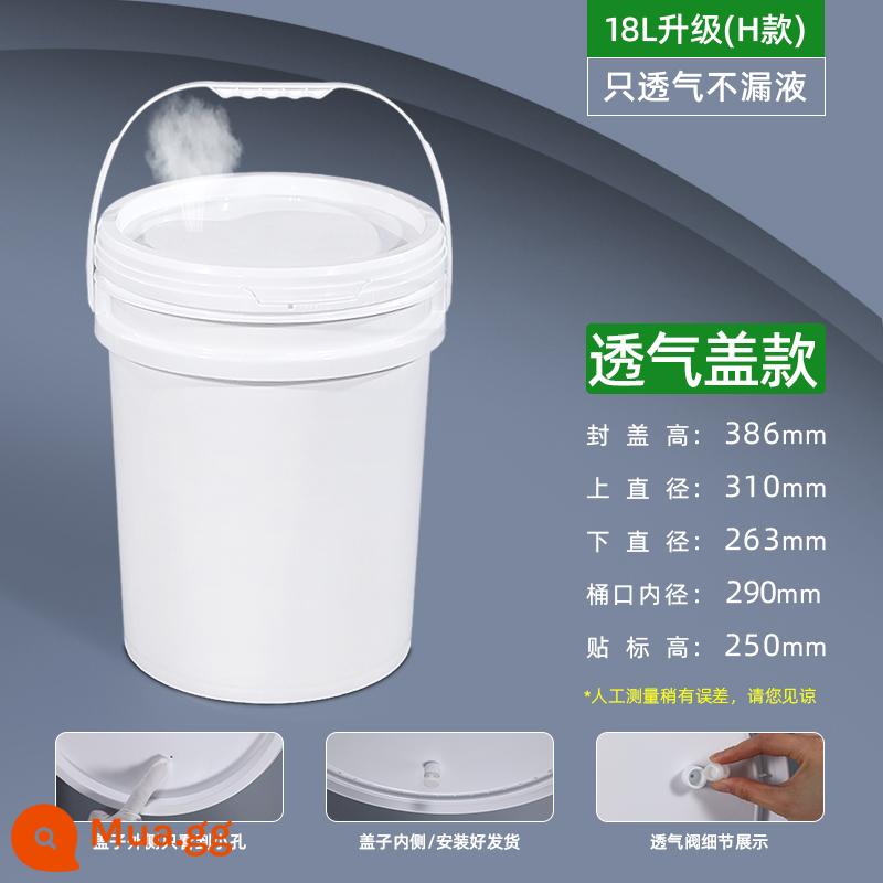 Xô nhựa đựng thực phẩm có nắp kín Xô nhỏ đổ keo trắng dày siêu bền 5/20/25L lít 10 kg - Phong cách dày-trắng-thoáng khí 18L