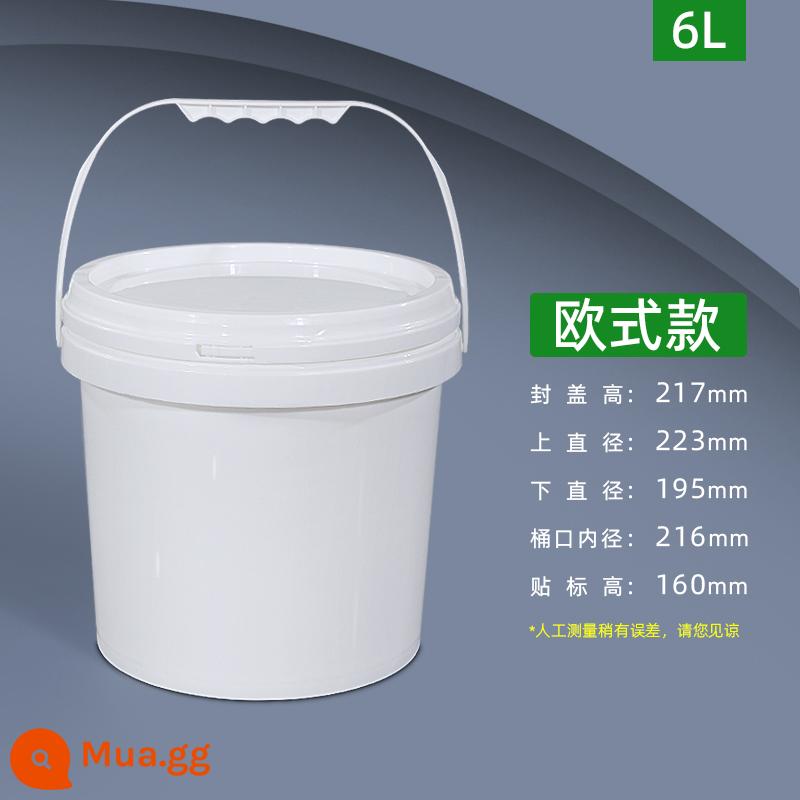 Xô nhựa đựng thực phẩm có nắp kín Xô nhỏ đổ keo trắng dày siêu bền 5/20/25L lít 10 kg - 6L-màu trắng sữa (phong cách Châu Âu)