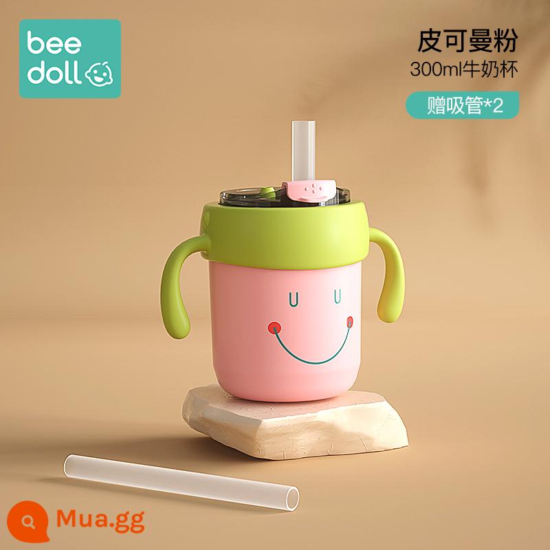 BEI Dou Children Sữa Cup Cup Nước Mang Dradia về nhà bằng thép không gỉ trẻ em Cup nước uống Uống cốc rơm Phòng thủ phòng thủ - Bột Pickman (300ml) tặng kèm 2 ống hút